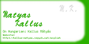 matyas kallus business card